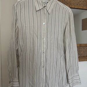 Vince Gray Striped Dress Shirt M